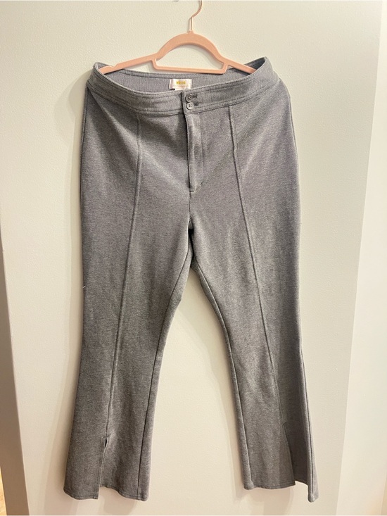 Maeve Pants - Maeve Gray Knit Flared Sweatpants
